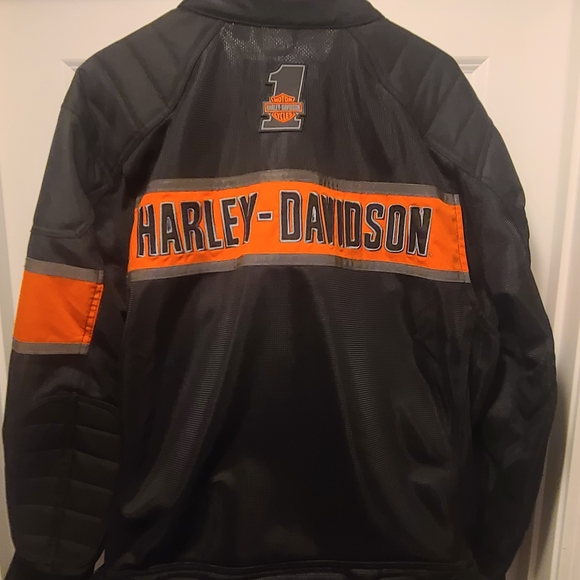 Harley-Davidson Men's Black and Orange Jacket - Picture 5 of 8